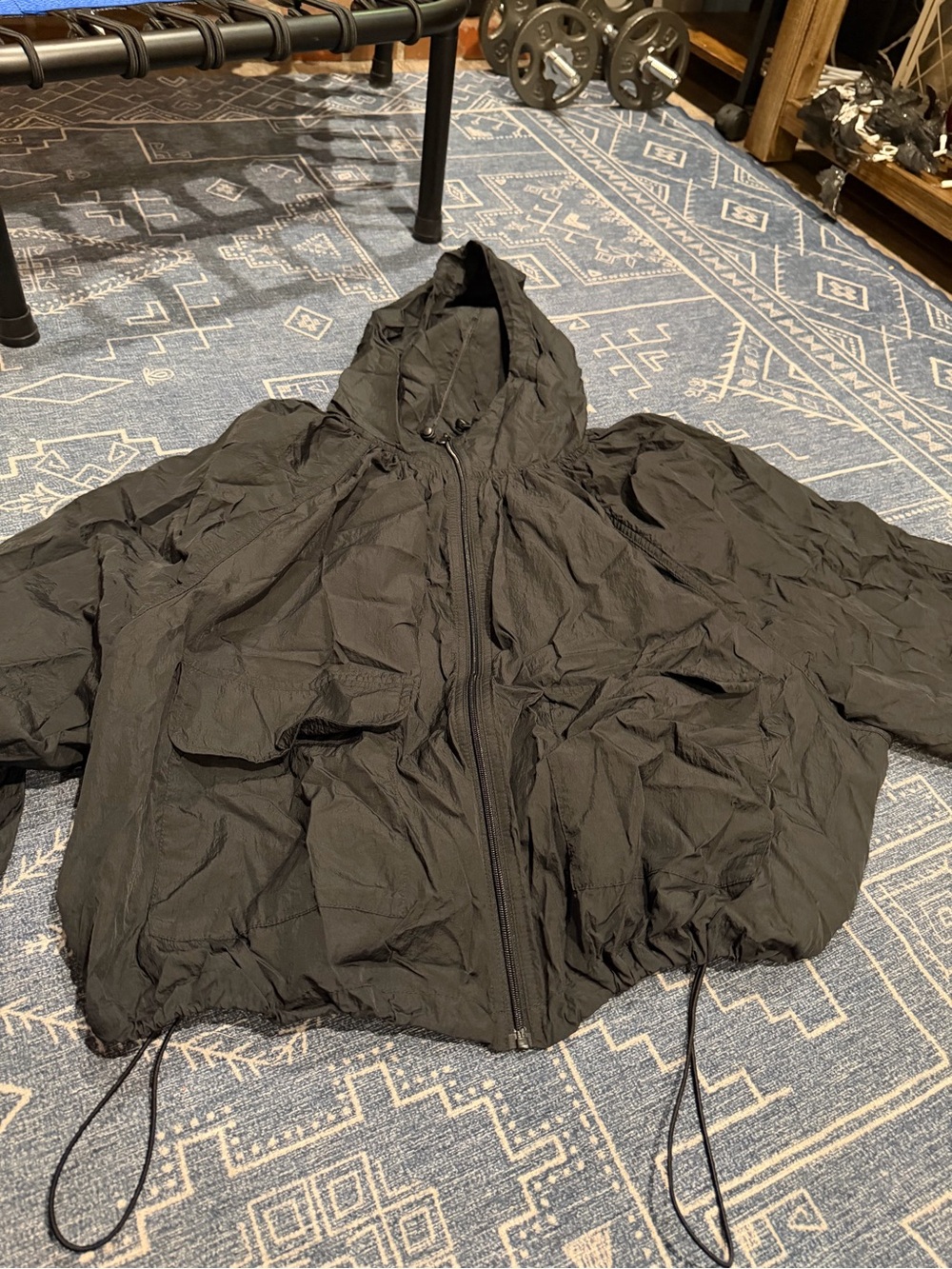 Old Navy Black Hooded Utility Jacket